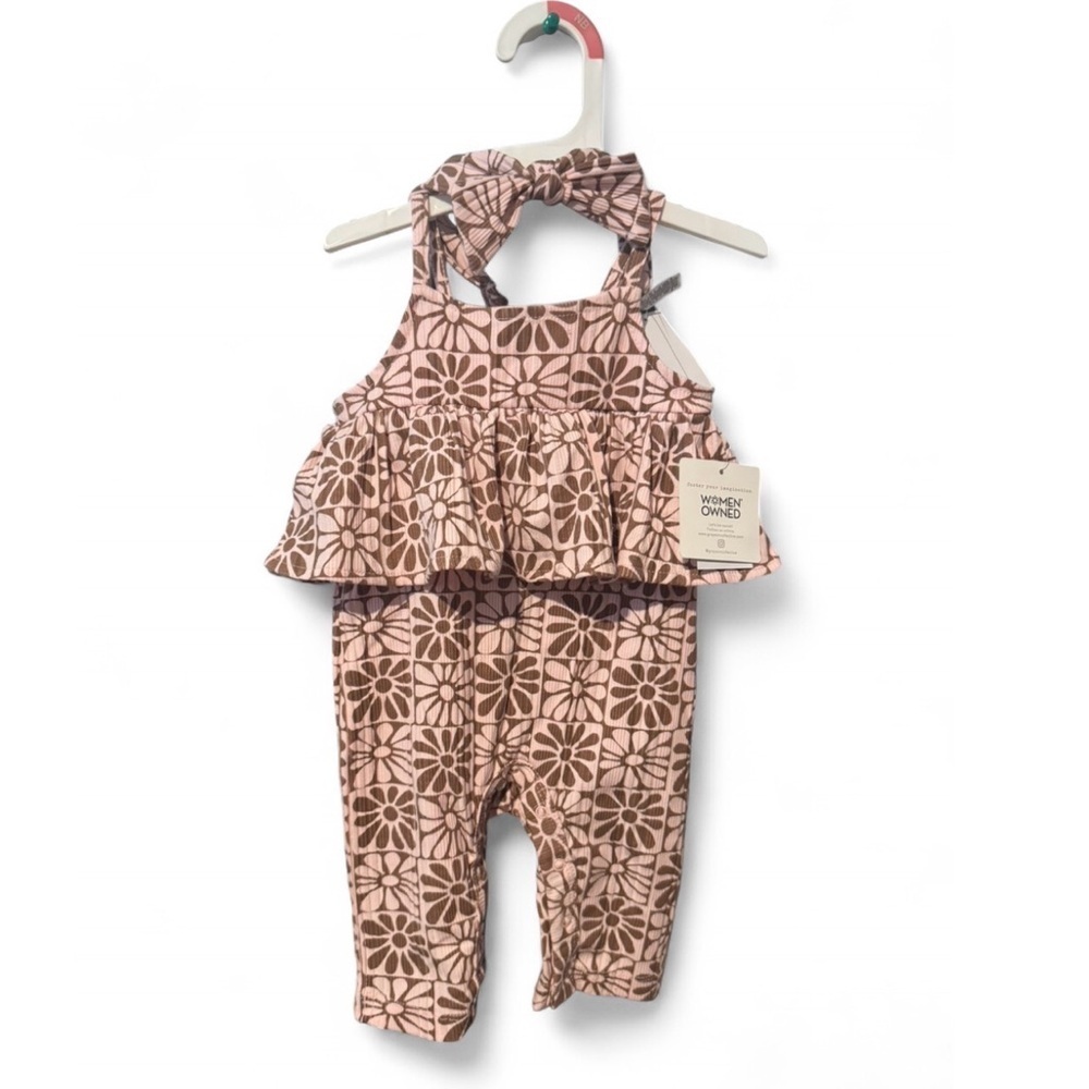 Grayson Mini Pink and Brown Kids One Piece
